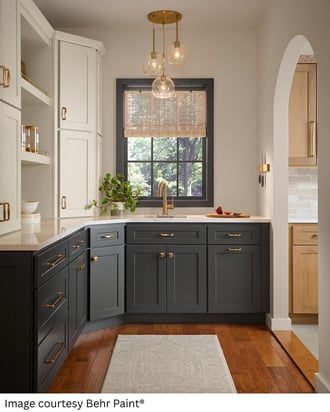 Behr kitchen with gold fixtures