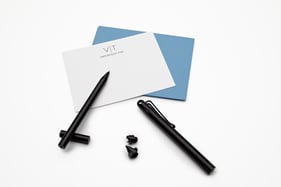 Black PVD-Coated Pens with stationery.