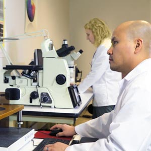 techs in tribology lab