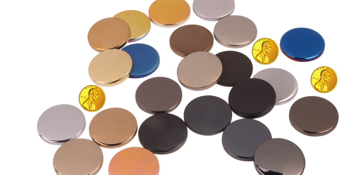 coating coupons in various colors with pennies interspersed